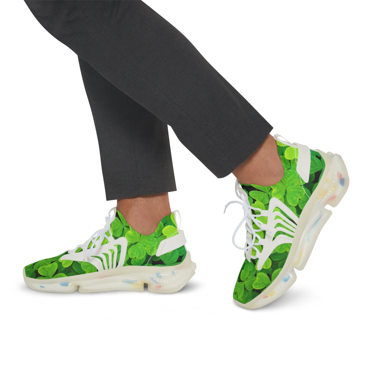 Lucky Clover Men's Mesh Sports Sneakers
