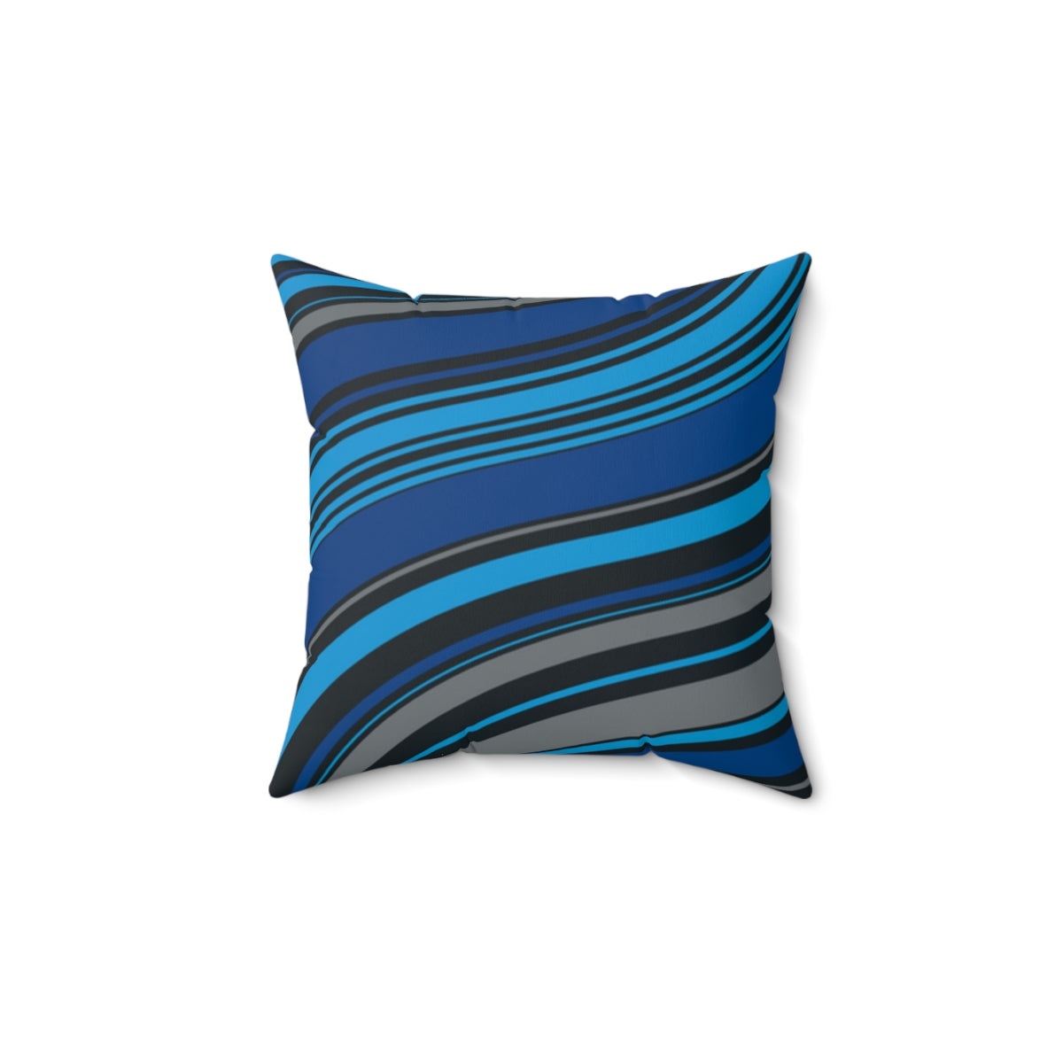 Blue Stripes Spun Polyester Square Pillow