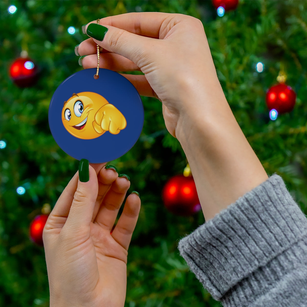 Emoji Ceramic Ornament, 4 Shapes