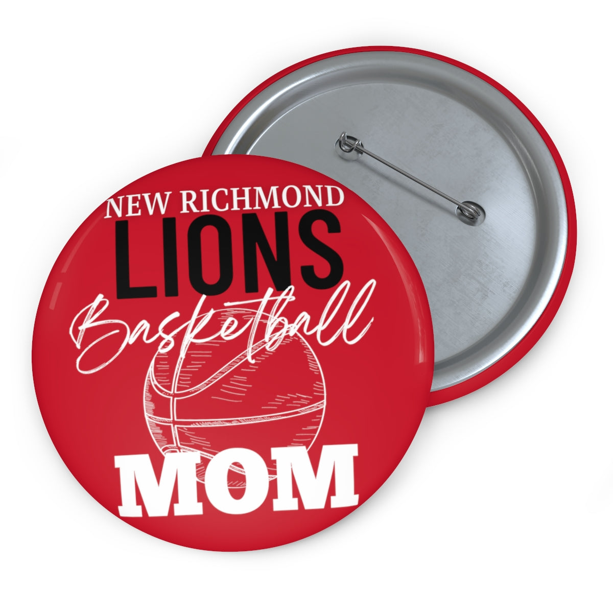 Lions Basketball Mom Custom Pin Buttons