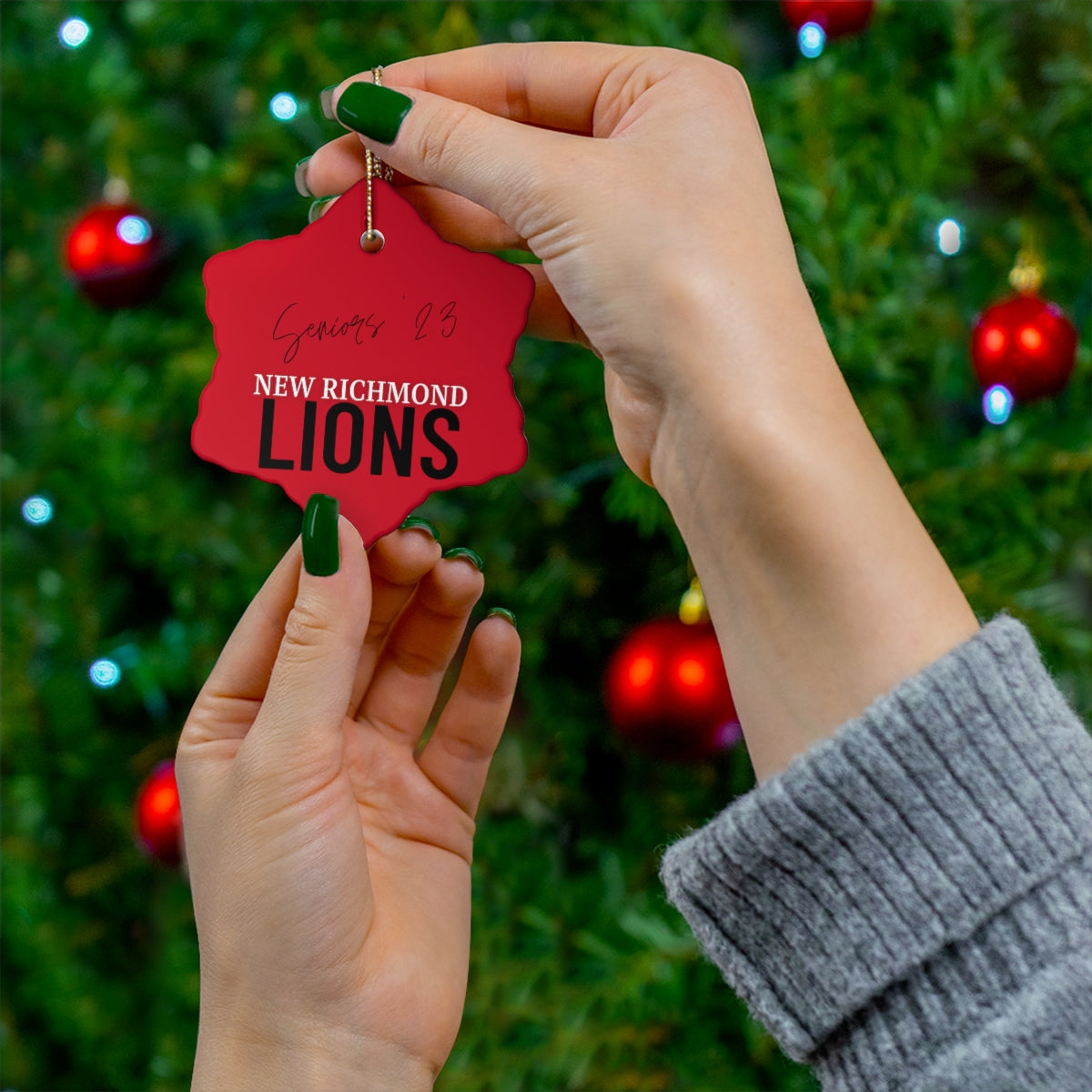 Seniors Lions Ceramic Ornament, 4 Shapes