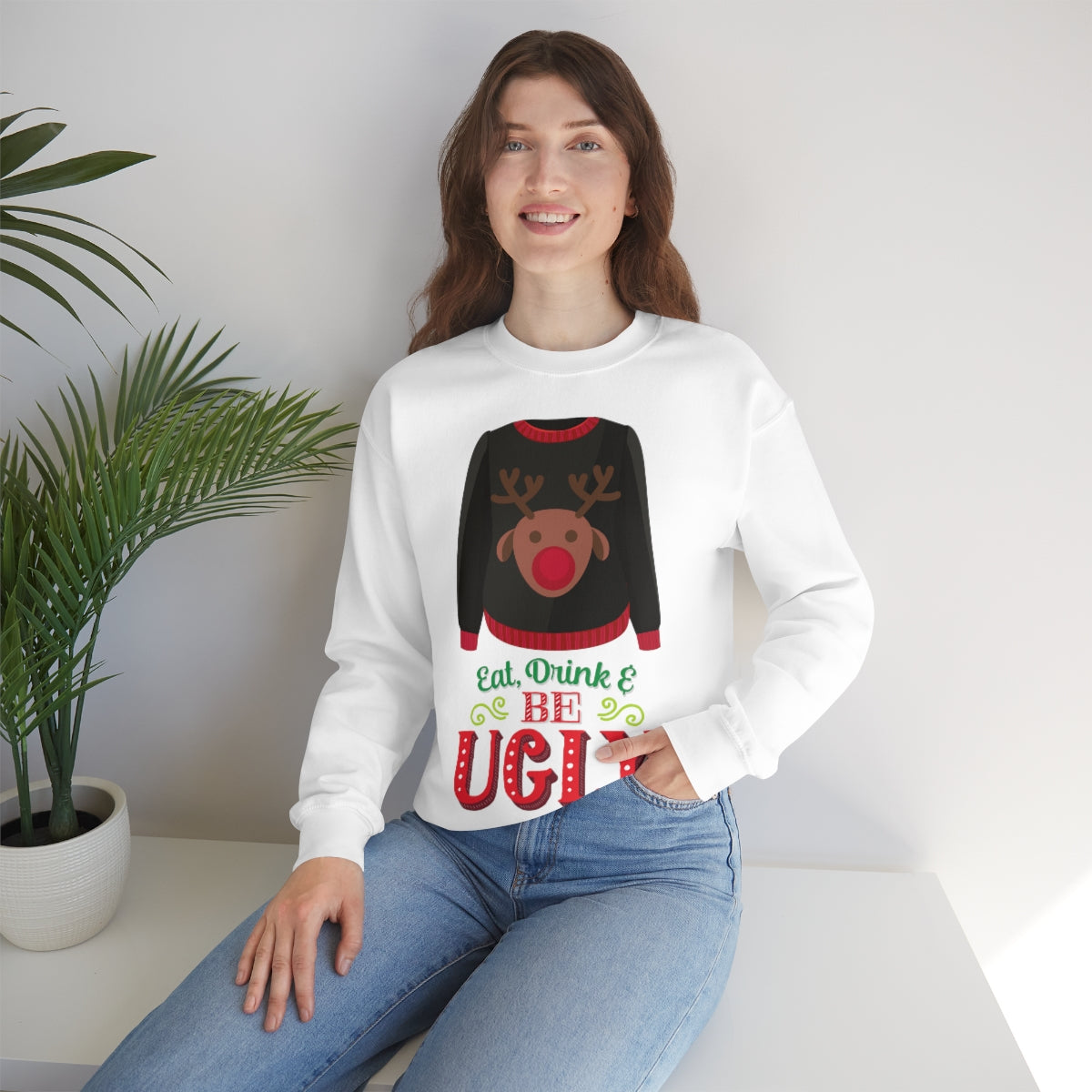 Ugly Christmas Sweater Heavy Blend™ Crewneck Sweatshirt