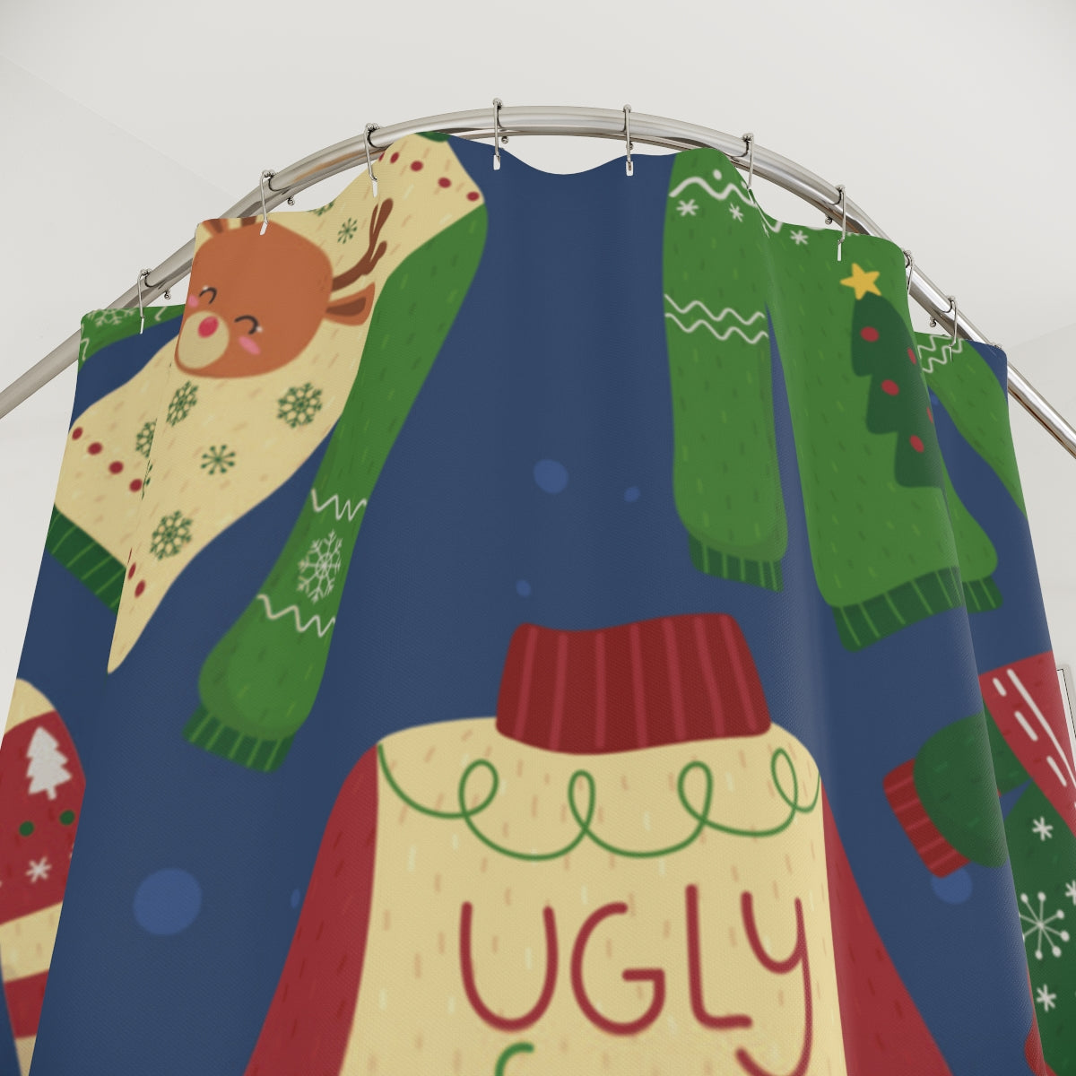 Ugly Christmas Sweater Shower Curtain