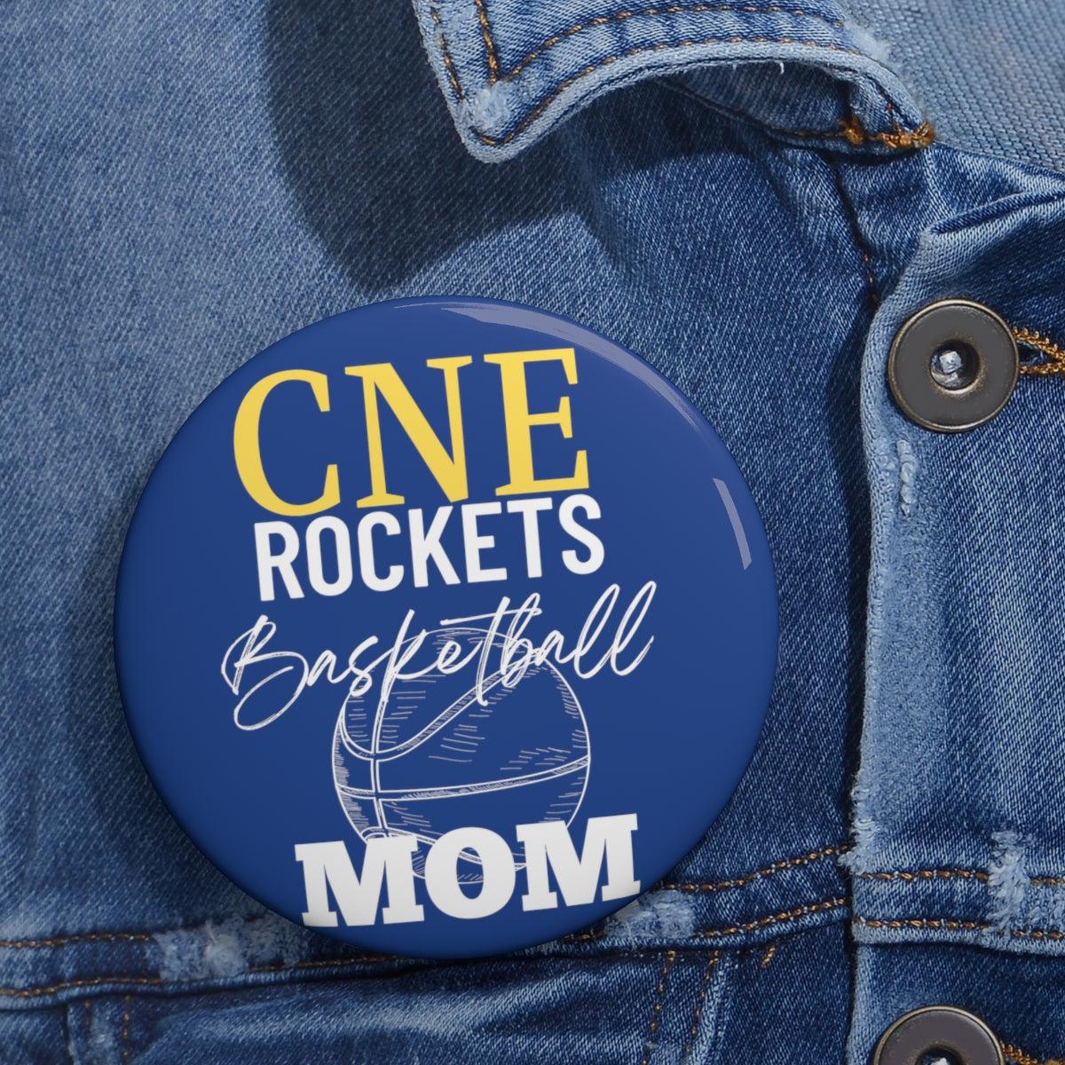 Rockets Basketball Mom Custom Pin Buttons