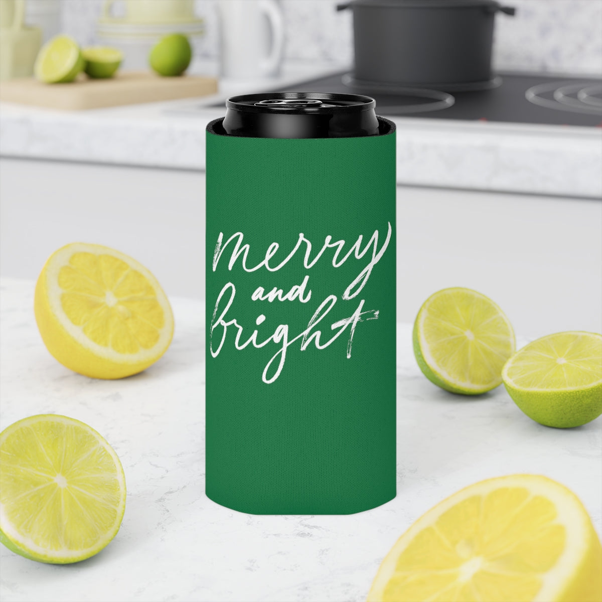 Green Christmas  Can Cooler