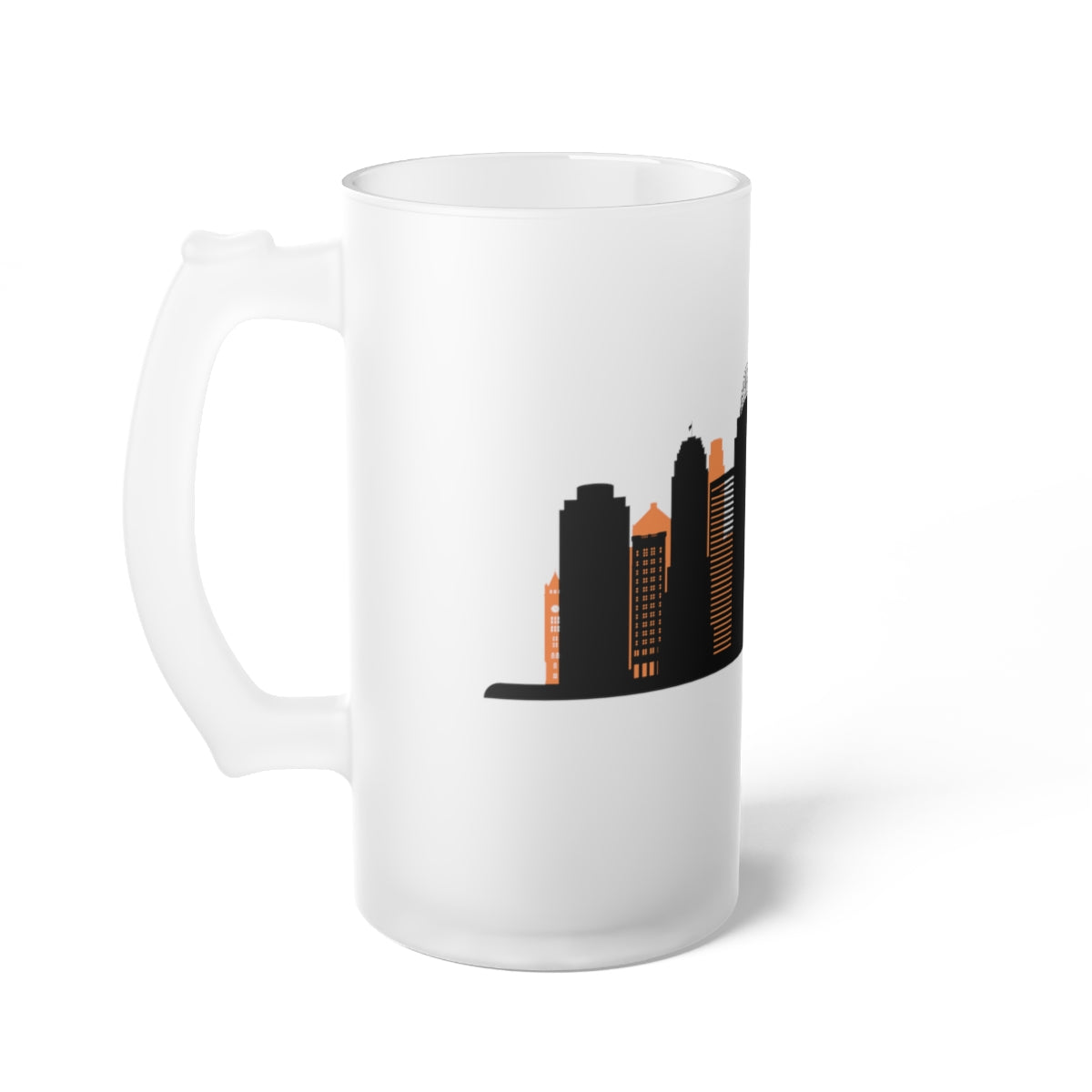 Orange Cincy Frosted Glass Beer Mug