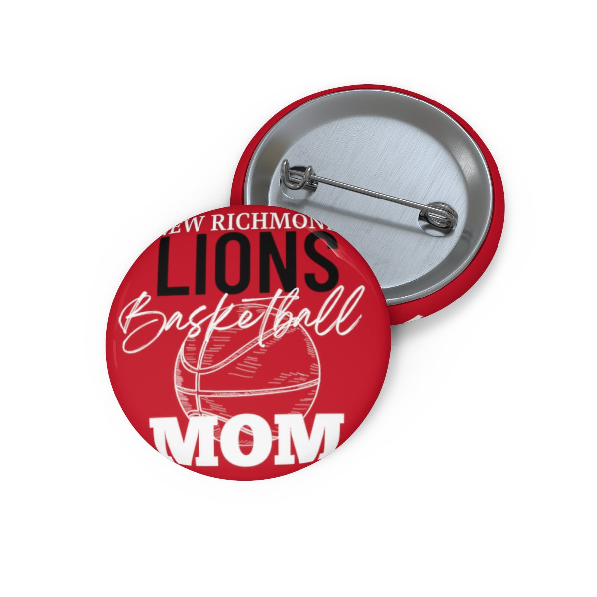 Lions Basketball Mom Custom Pin Buttons