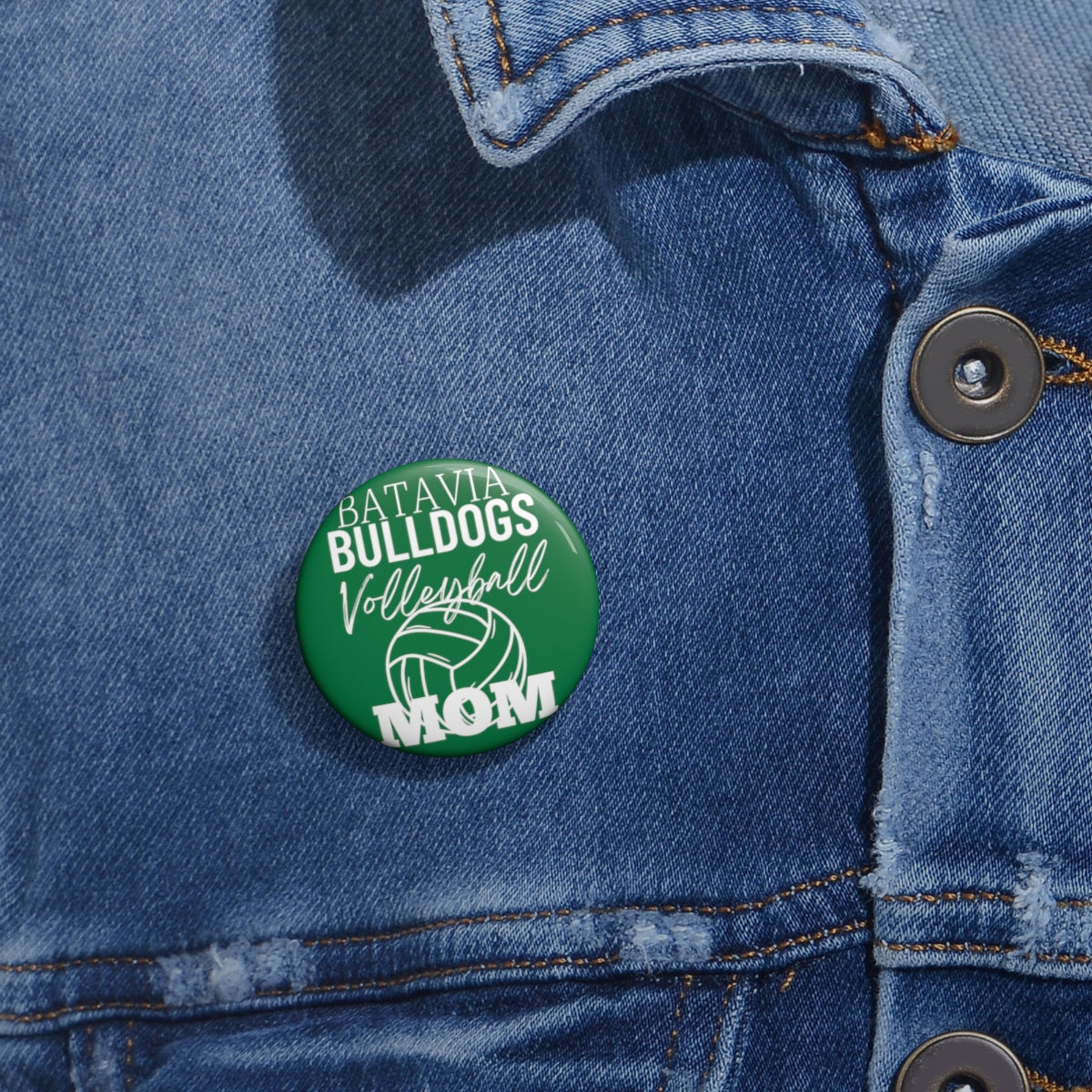 Bulldogs Volleyball Mom Custom Pin Buttons