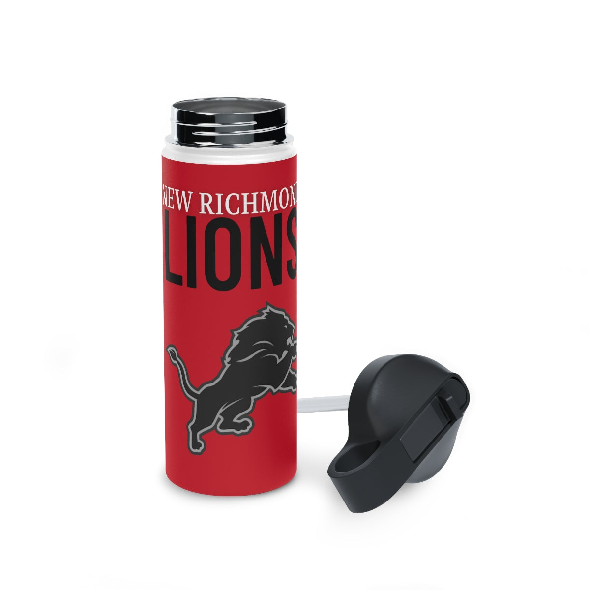 Lions Stainless Steel Water Bottle, Standard Lid