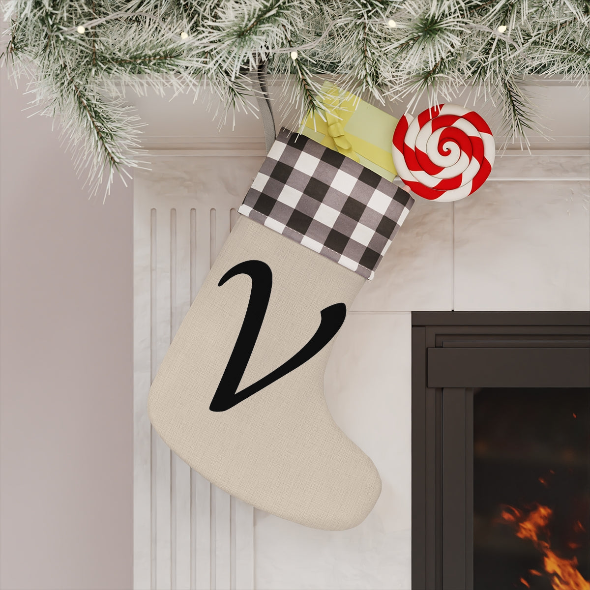 "V" Christmas Stocking