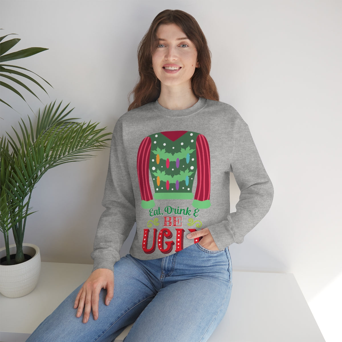 Ugly Christmas Sweater Heavy Blend™ Crewneck Sweatshirt