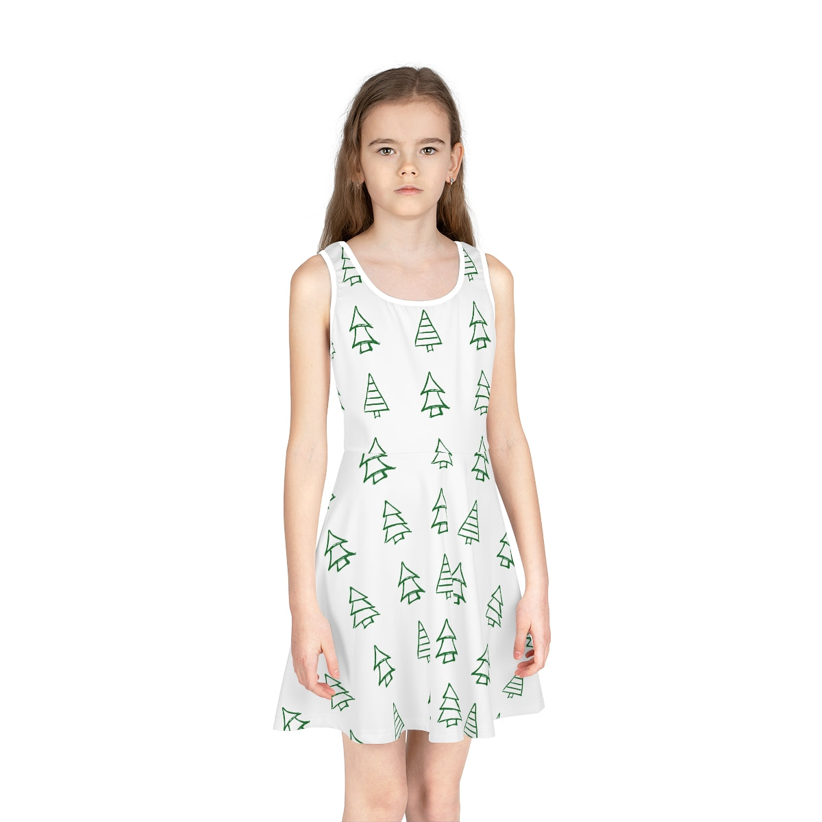 Christmas Tree Girls' Sleeveless Sundress (AOP)