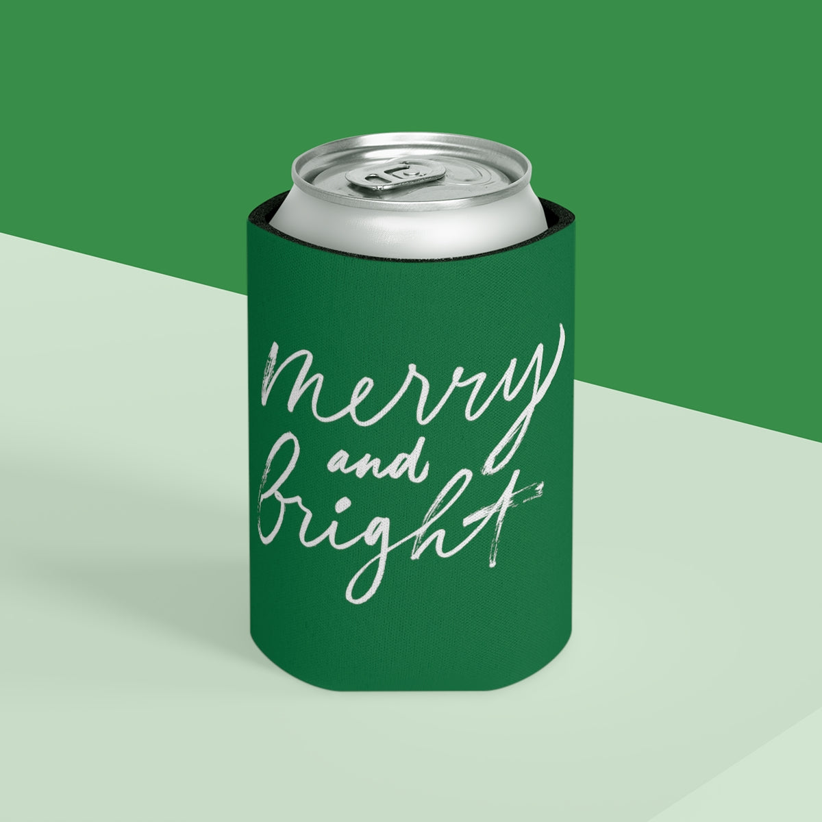 Green Christmas  Can Cooler