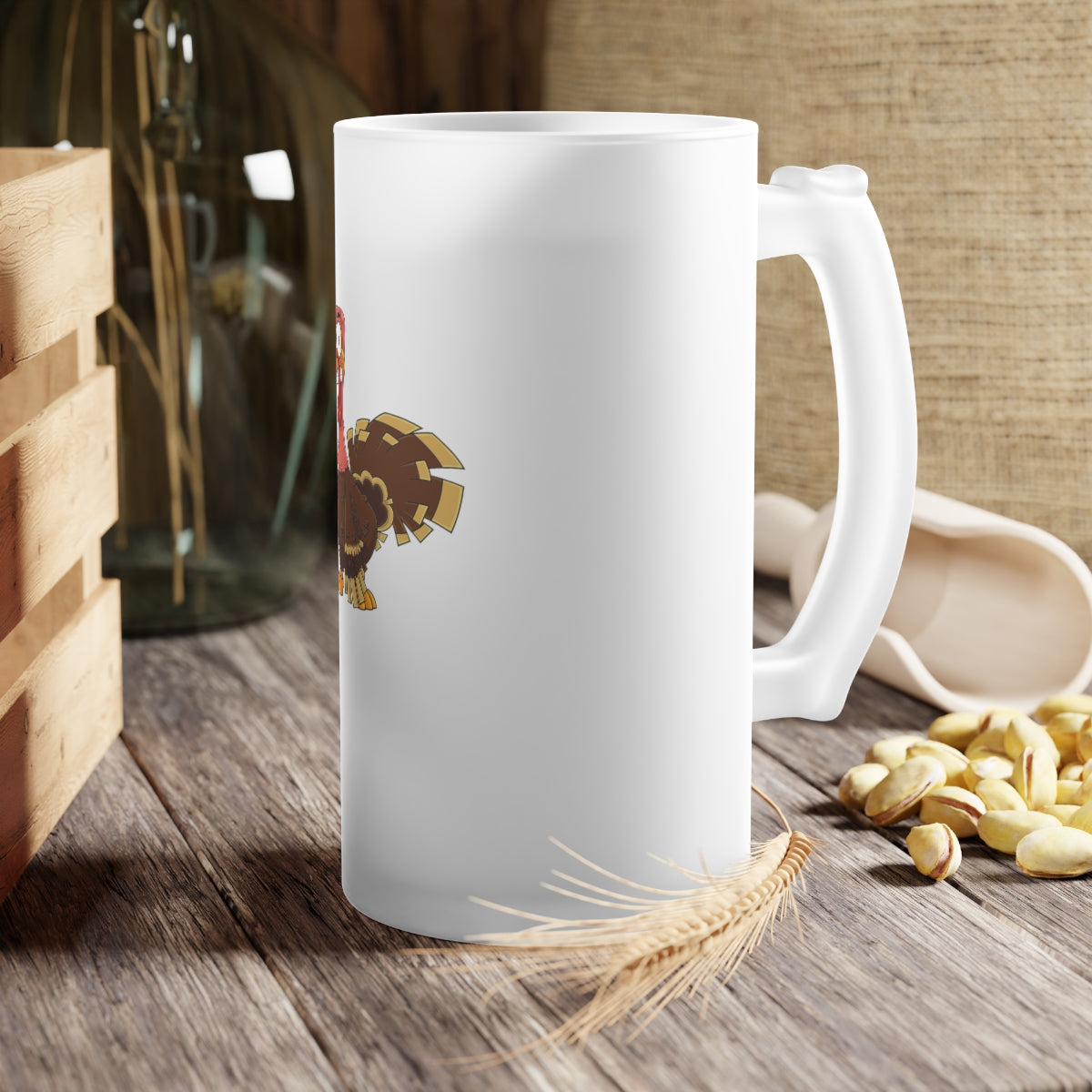 !@#$ Turkey Frosted Glass Beer Mug