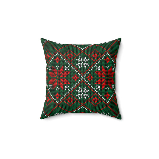 Christmas Flannel Spun Polyester Square Pillow