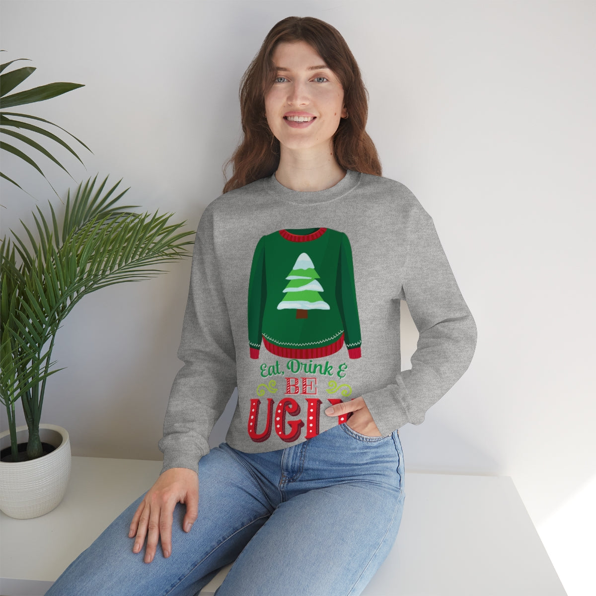 Ugly Christmas Sweater Heavy Blend™ Crewneck Sweatshirt