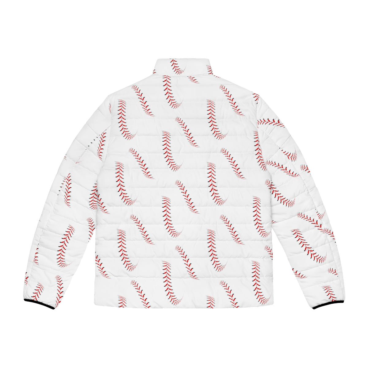 Baseball Pattern Puffer Jacket (AOP)