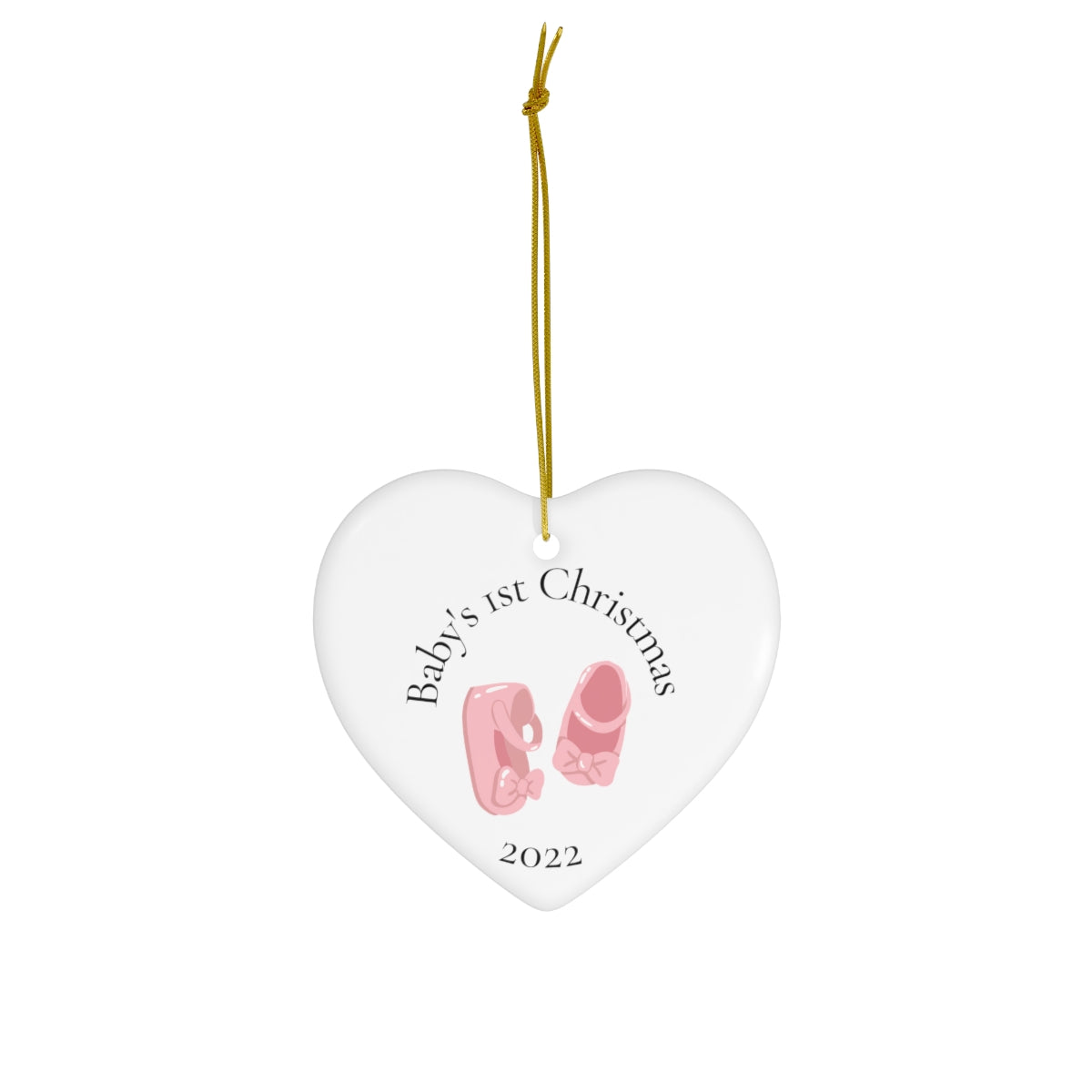 Baby  Shoe First Ceramic Ornament, 4 Shapes