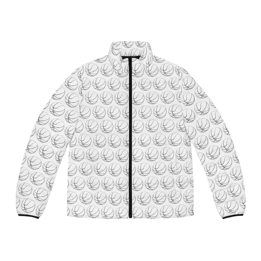 Basketball Pattern Puffer Jacket (AOP)