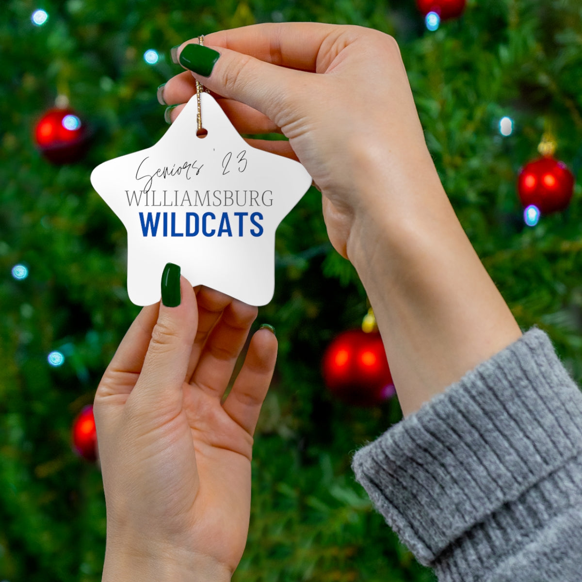 Seniors Wildcat Ceramic Ornament, 4 Shapes