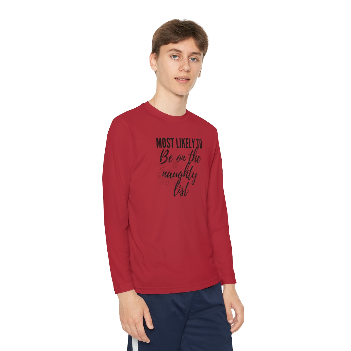 On the Naughty List Youth Long Sleeve Competitor Tee