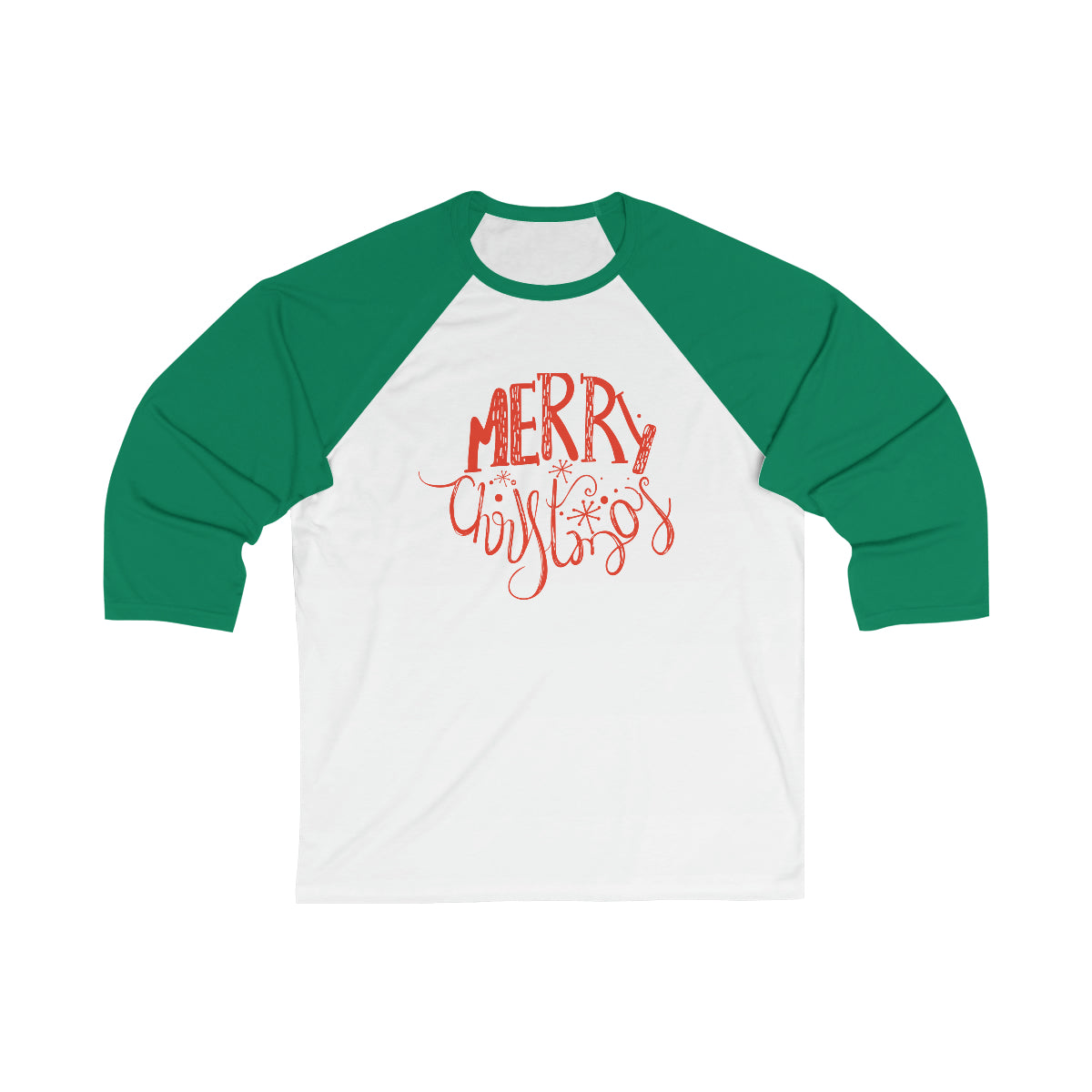 Merry Christmas Unisex 3\4 Sleeve Baseball Tee