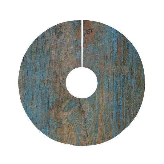 Farm House Wood Round Tree Skirt