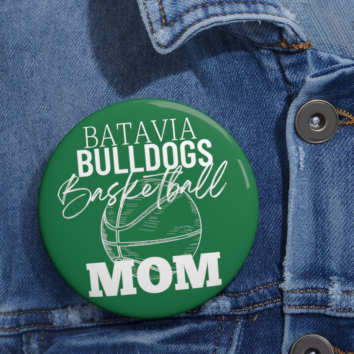 Bulldogs Basketball Mom Custom Pin Buttons