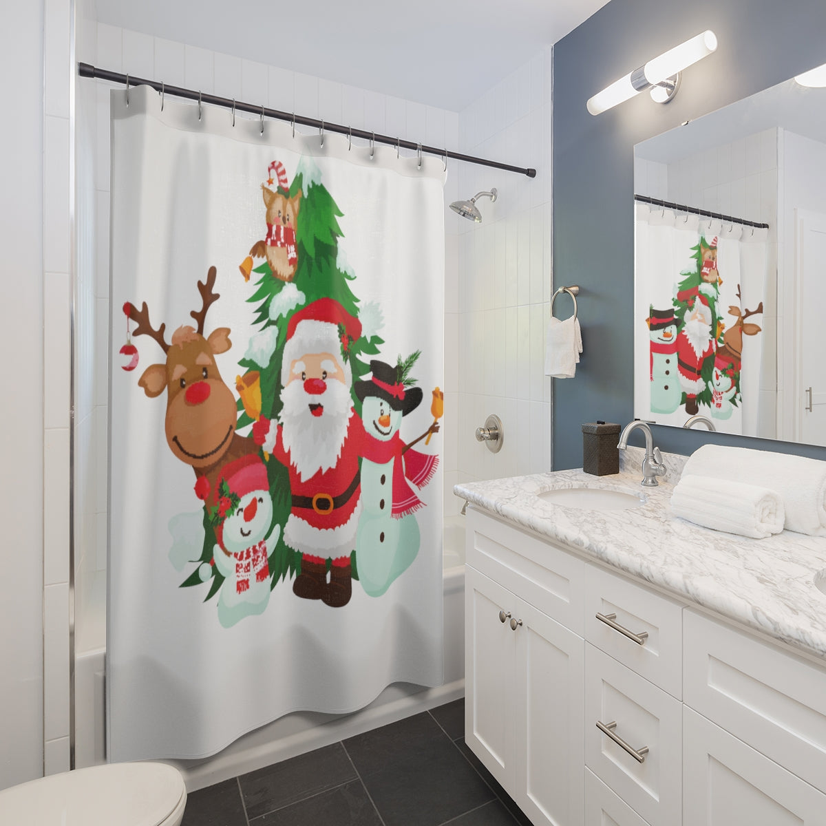 Santa And Friends Shower Curtains