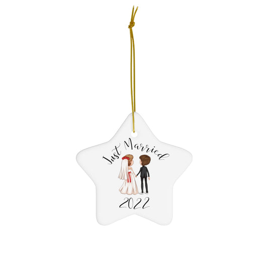 Just Married Ceramic Ornament, 4 Shapes