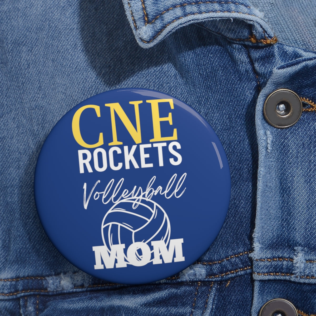 Rockets Volleyball Mom Custom Pin Buttons