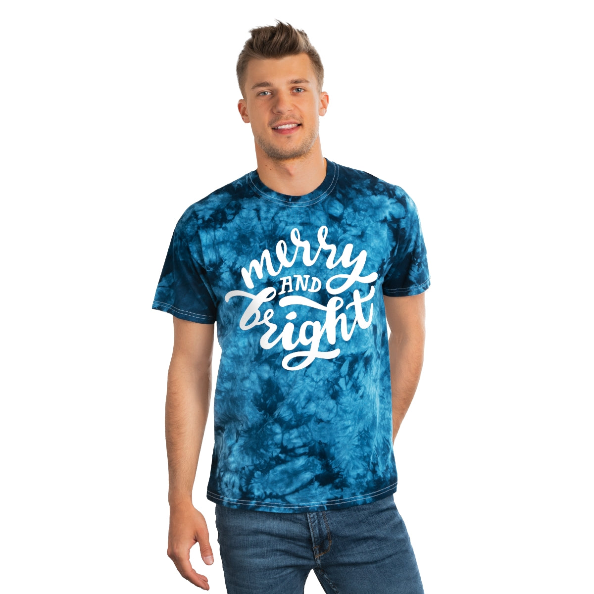 Merry and Bright Tie-Dye Tee, Crystal