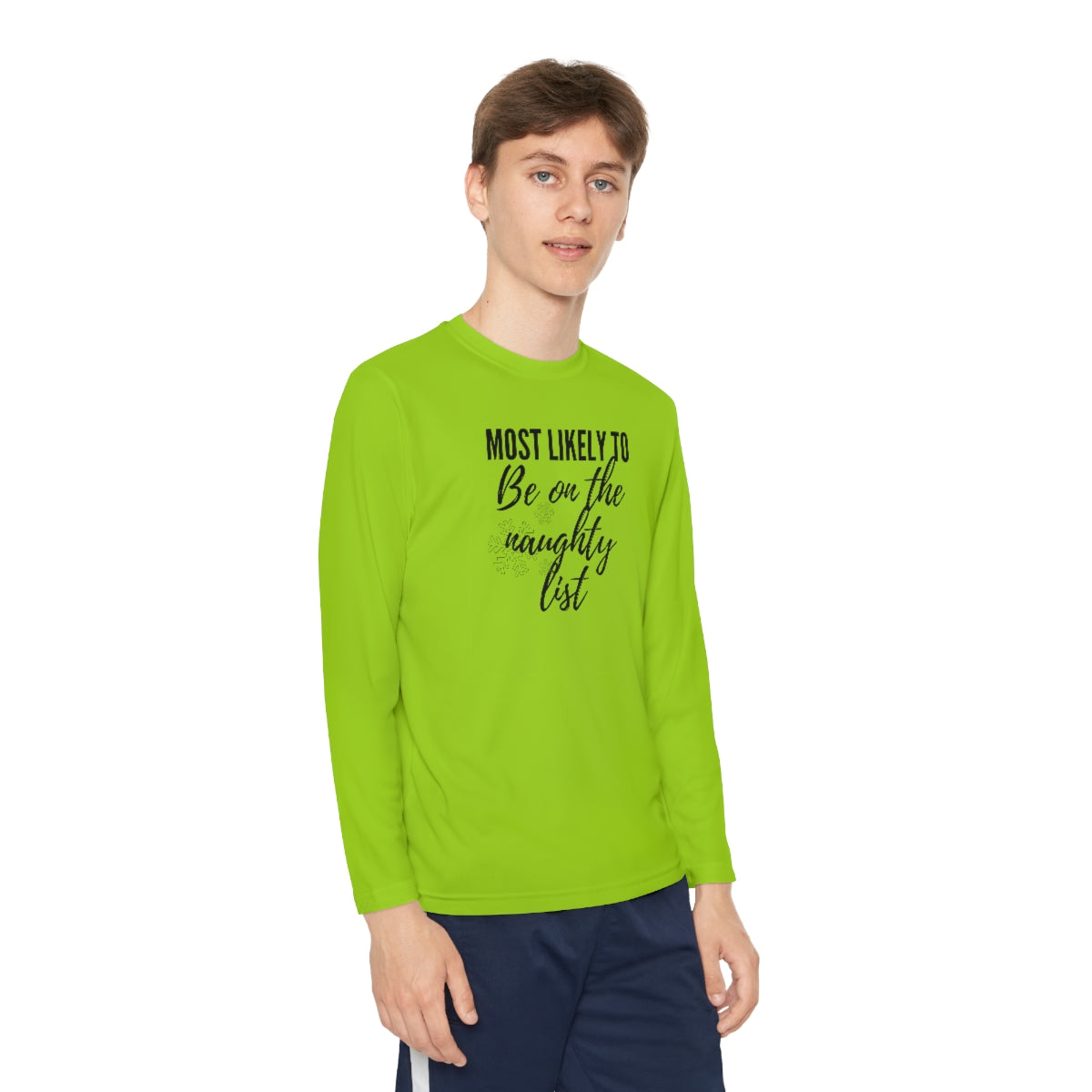 On the Naughty List Youth Long Sleeve Competitor Tee