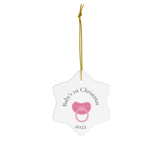 Girl  Baby First Ceramic Ornament, 4 Shapes