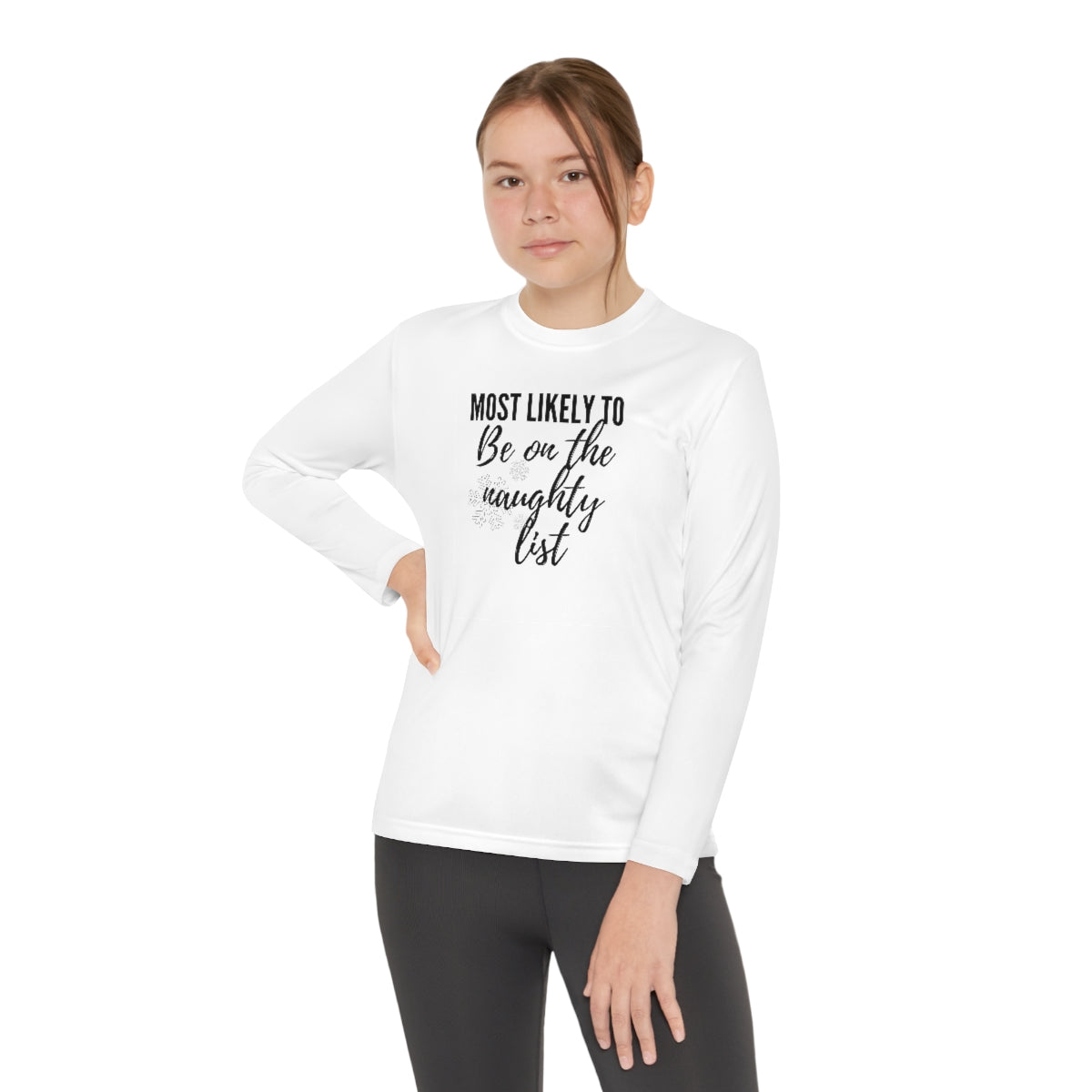 On the Naughty List Youth Long Sleeve Competitor Tee