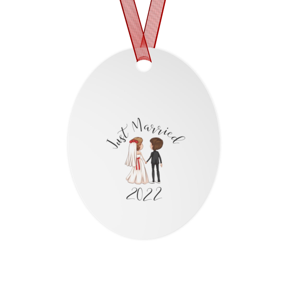 Just married Metal Ornaments