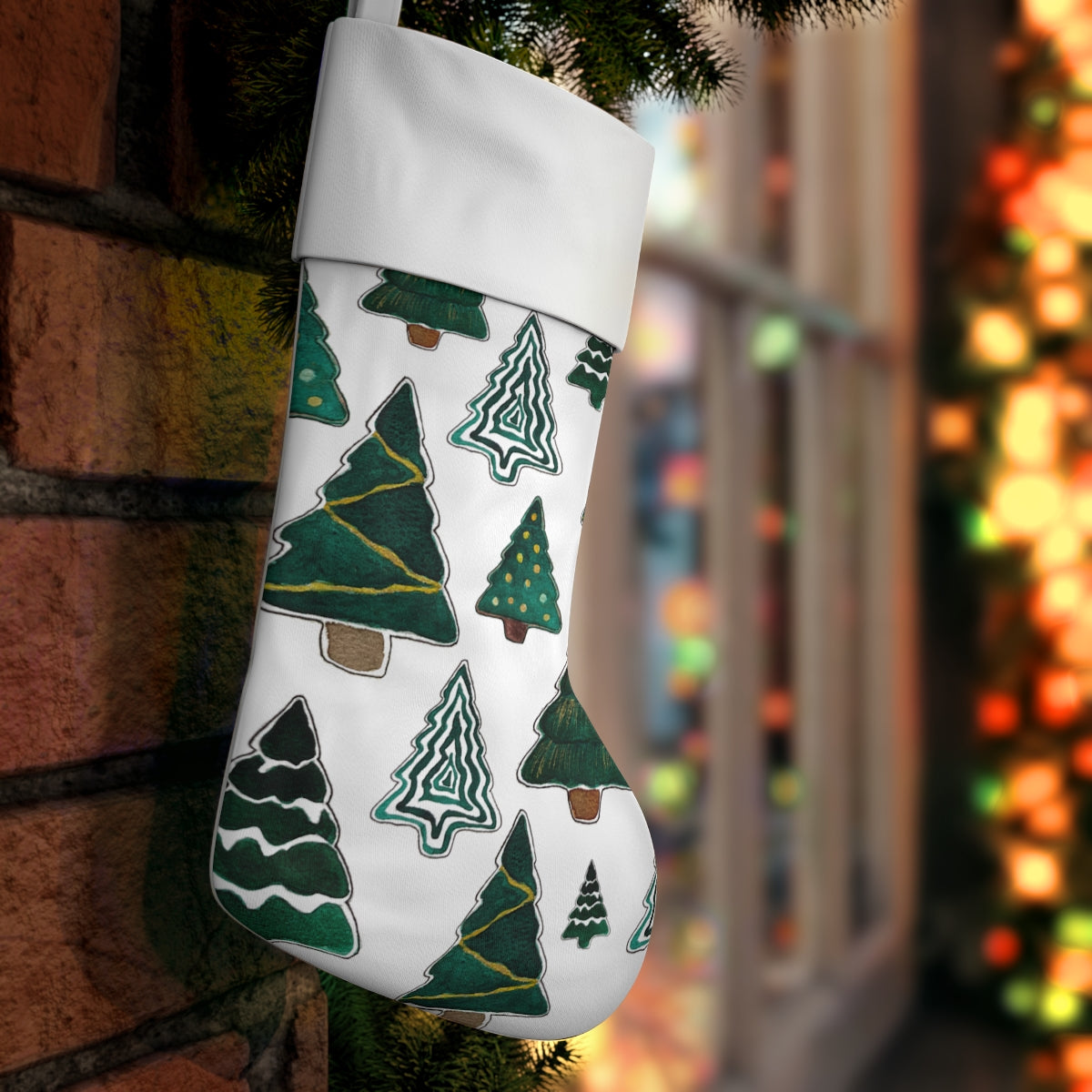 Trees Holiday Stocking