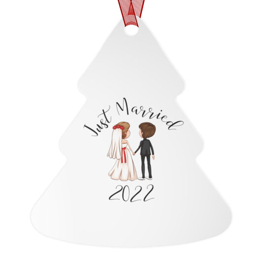 Just married Metal Ornaments