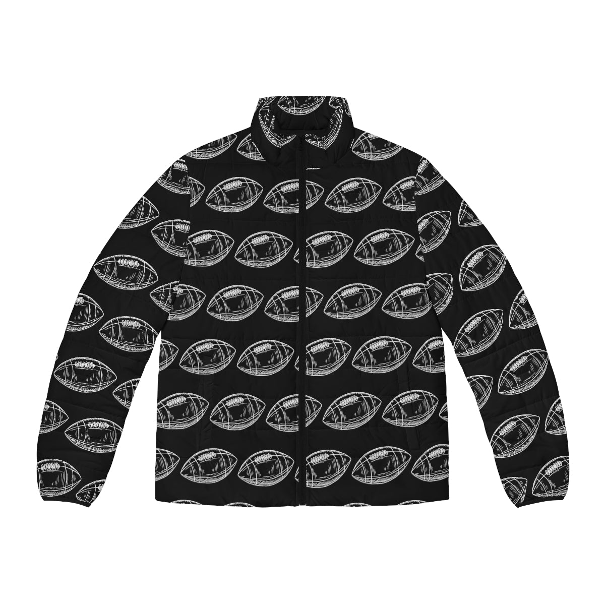 Football Pattern Puffer Jacket (AOP)