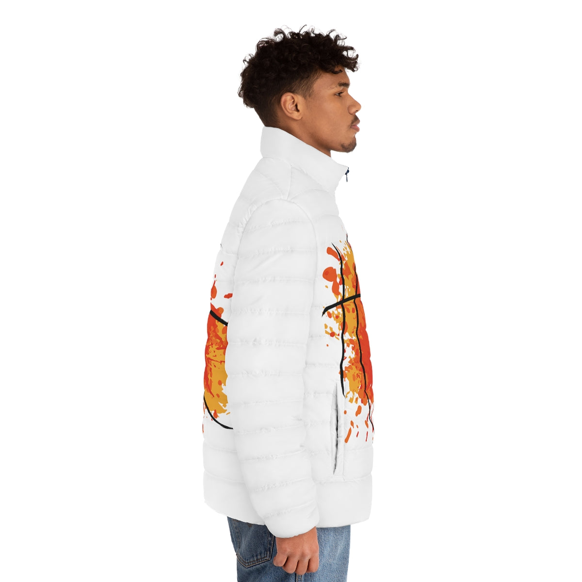 Basketball Spatter Puffer Jacket (AOP)