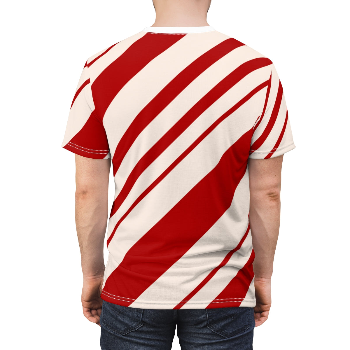 Candy Cane Unisex AOP Cut & Sew Tee