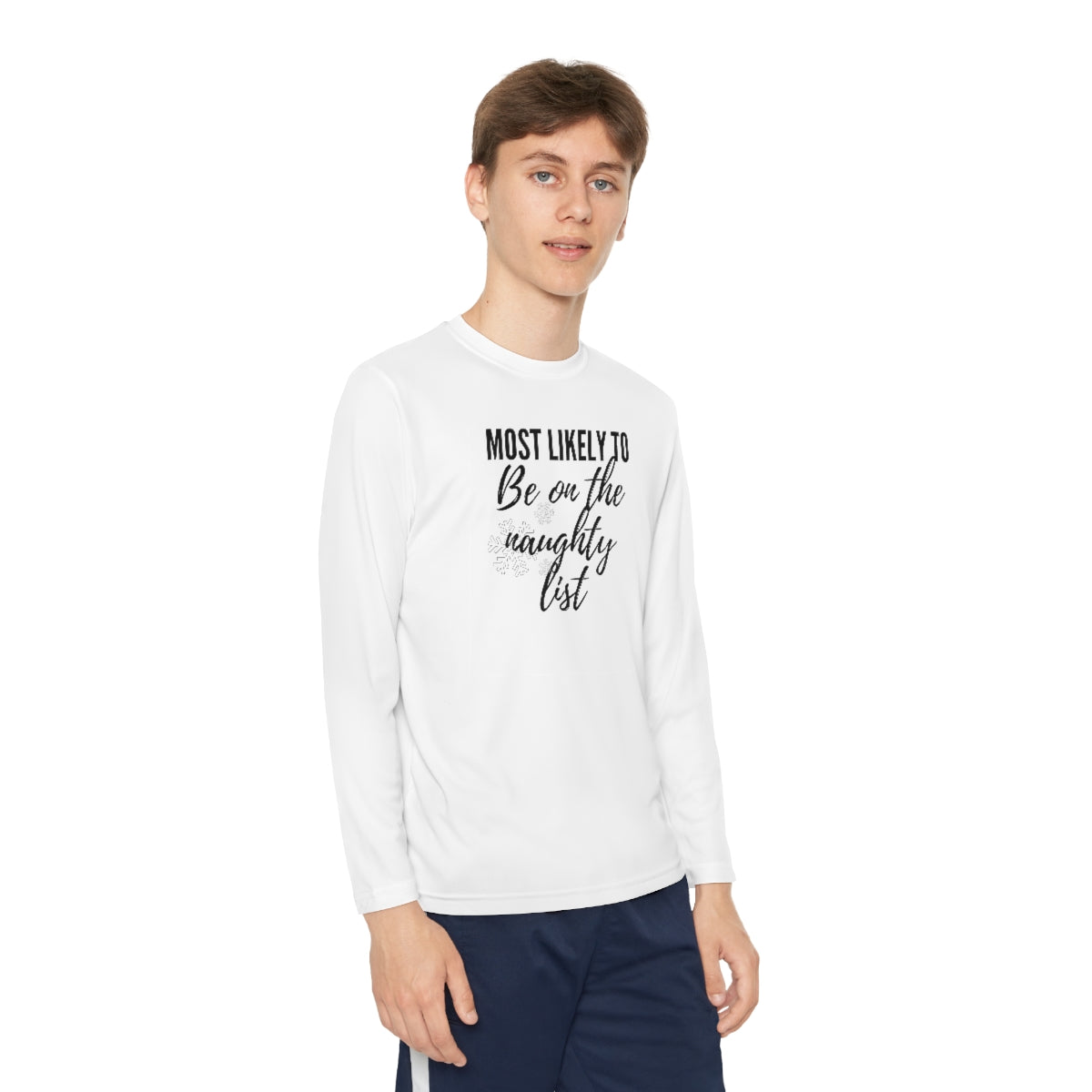 On the Naughty List Youth Long Sleeve Competitor Tee