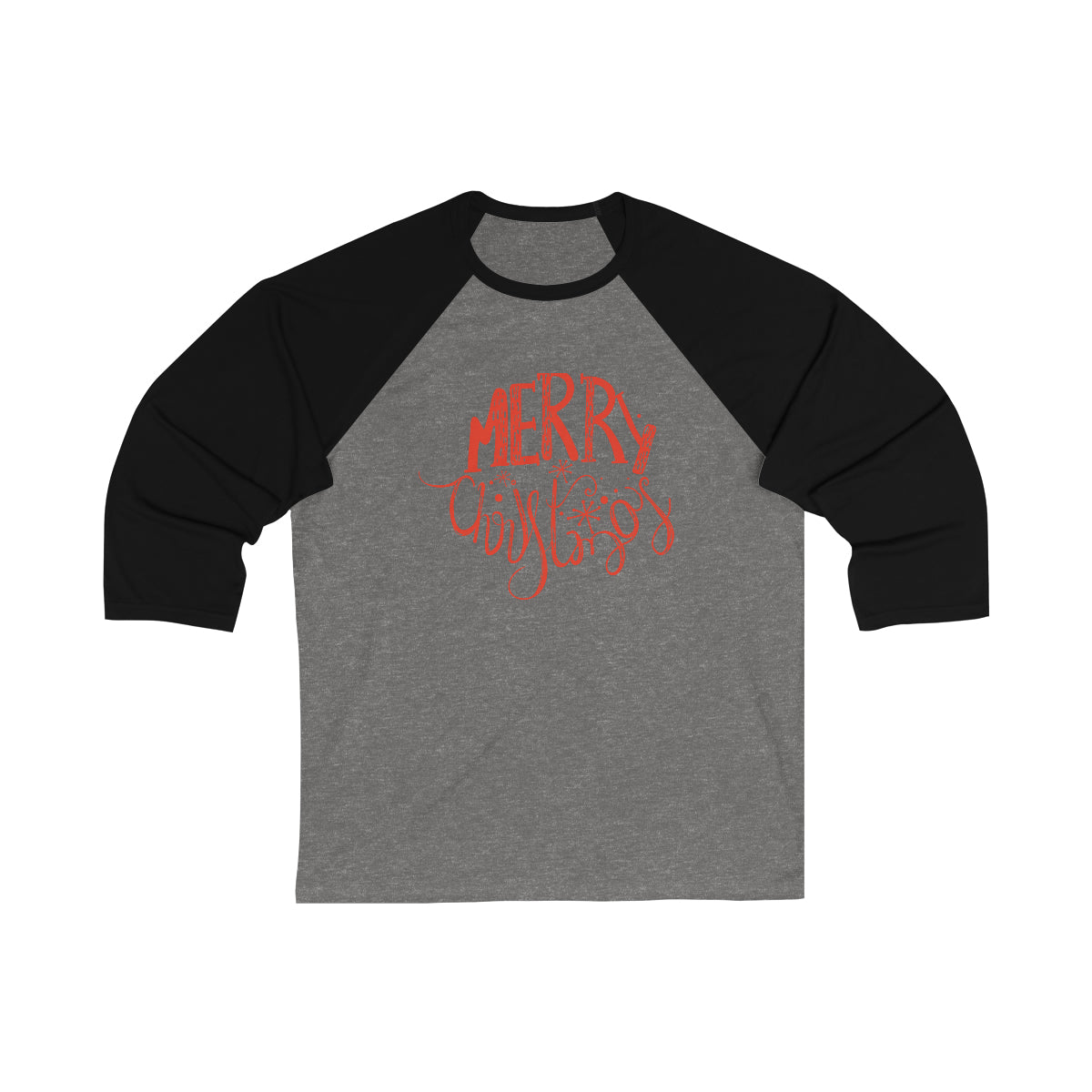 Merry Christmas Unisex 3\4 Sleeve Baseball Tee