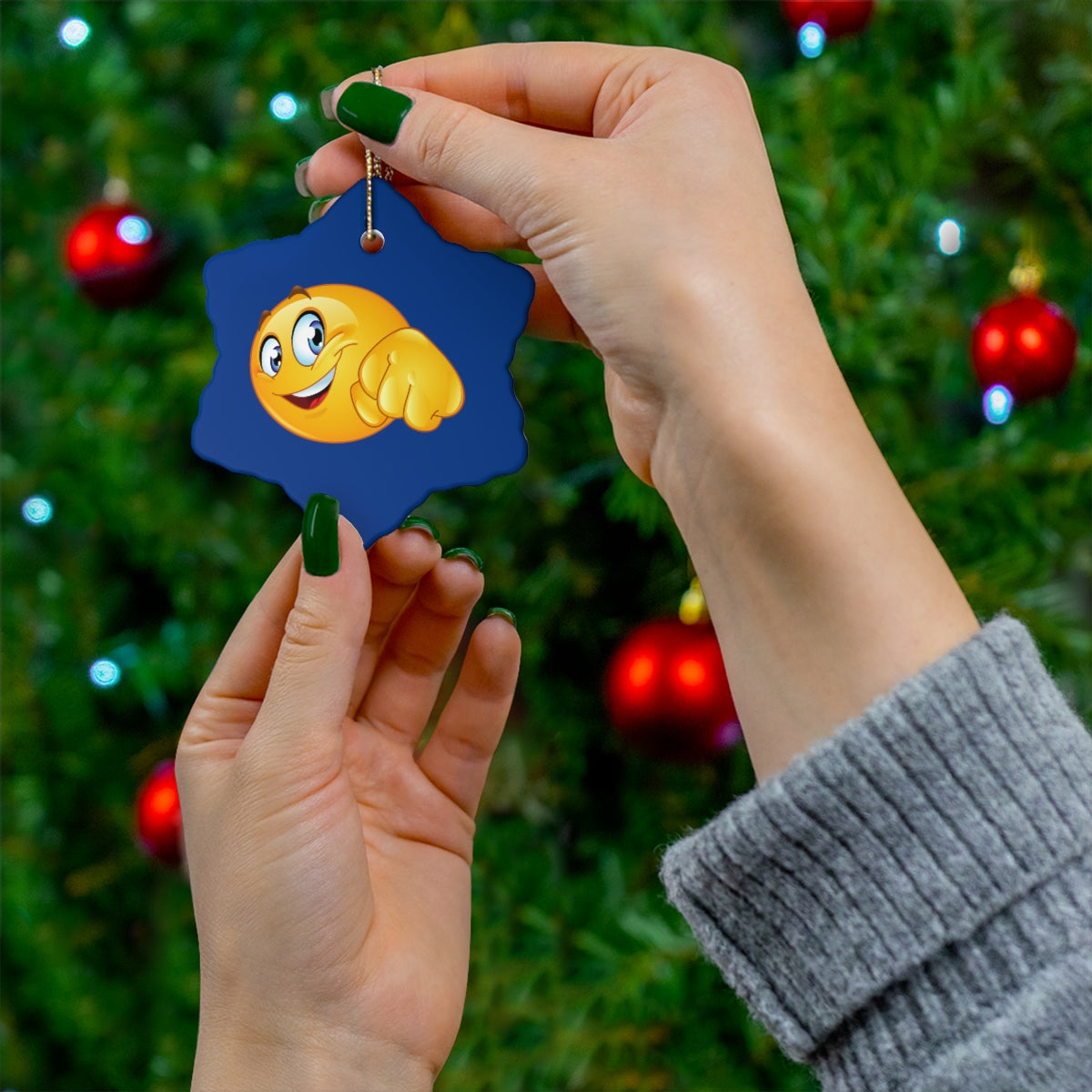 Emoji Ceramic Ornament, 4 Shapes