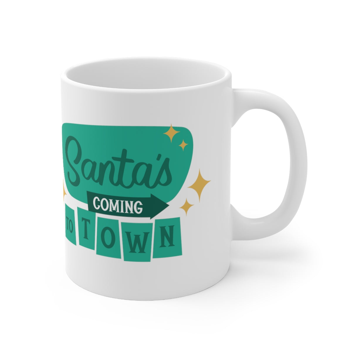 Santa Ceramic Coffee Cups, 11oz, 15oz