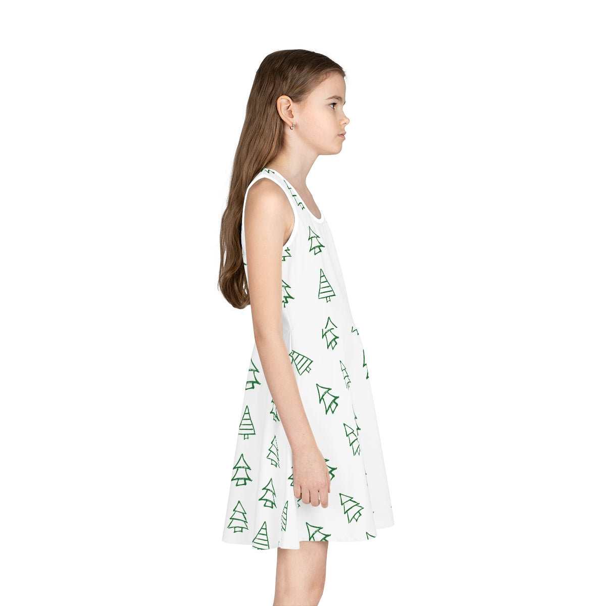 Christmas Tree Girls' Sleeveless Sundress (AOP)