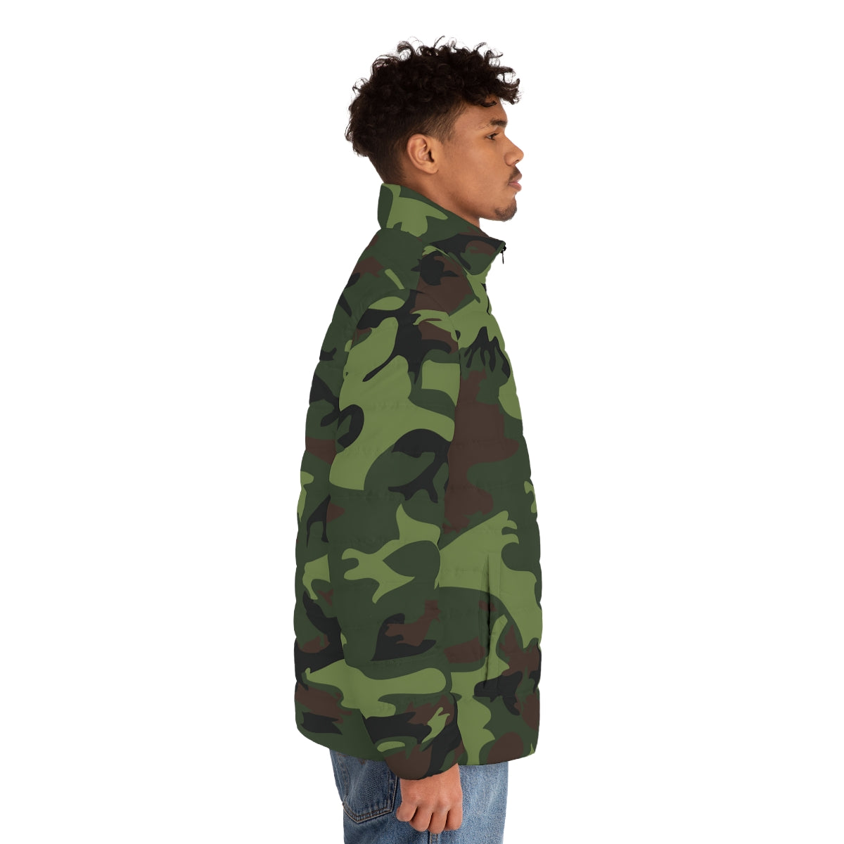 Camo Men's Puffer Jacket (AOP)