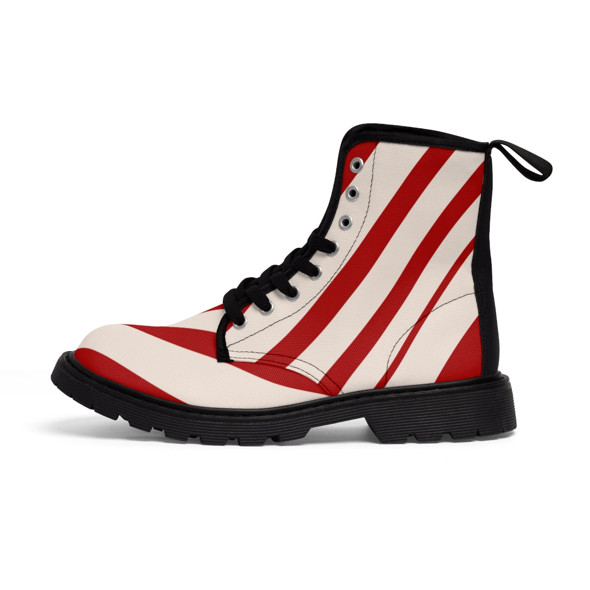 Candy Cane  Women's Canvas Boots