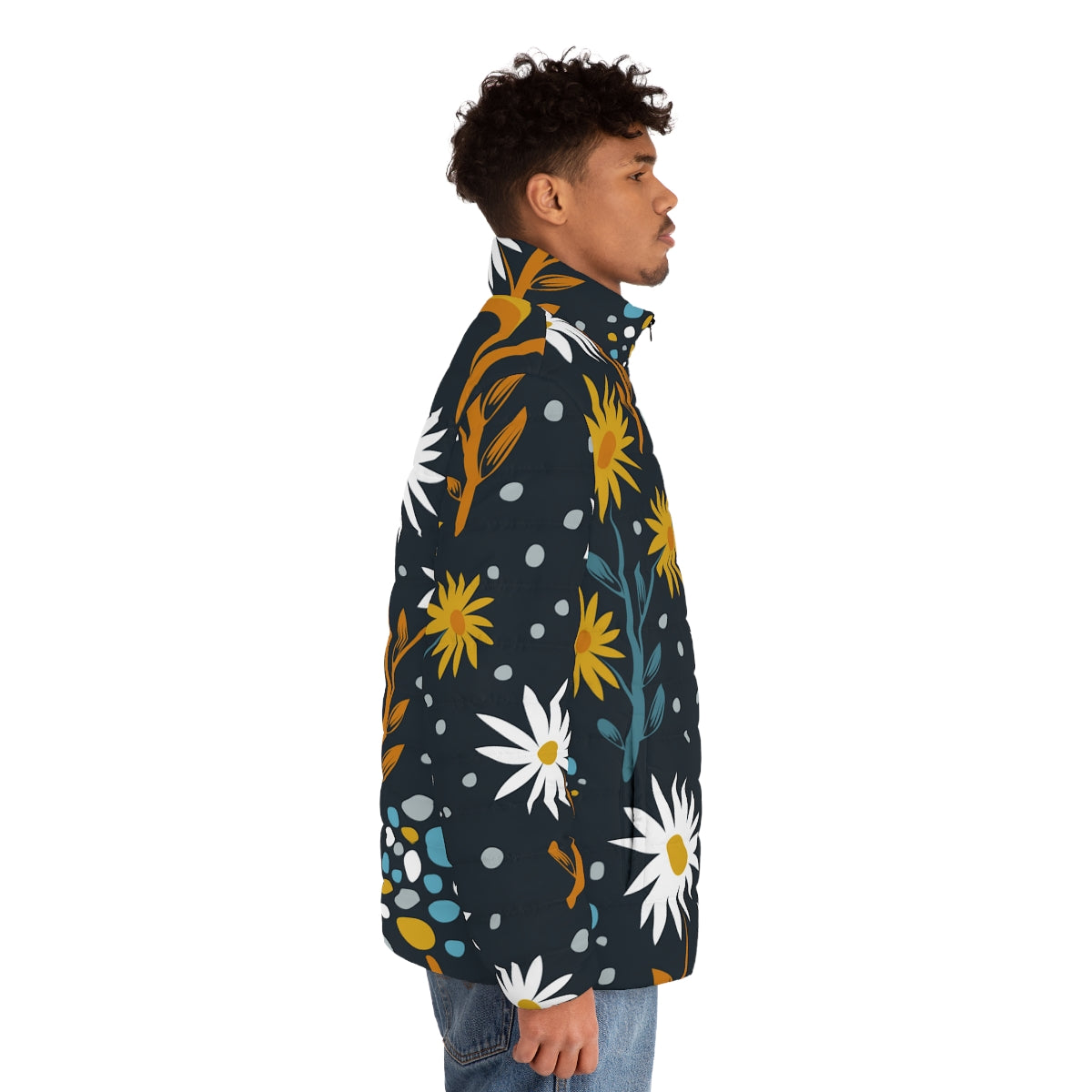 Daisy Pattern Puffer Jacket (AOP)