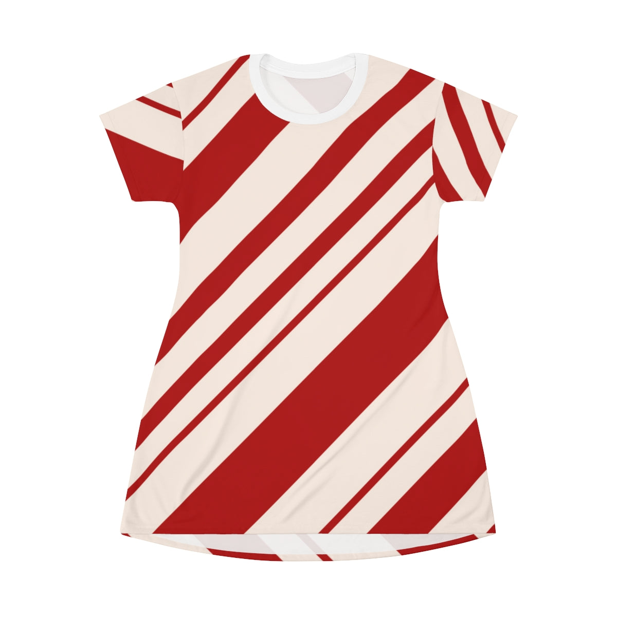 Candy Cane All Over Print T-Shirt Dress